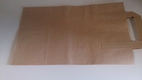 Papier Tragetasche braun ohne Druck 22 + 11 x 36 cm mit Bodenfalte